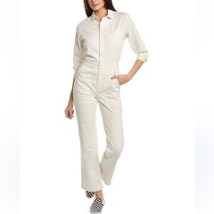 NEW Frame Utility Straight Leg Jumpsuit USLJS328 Off White Size Large NWT